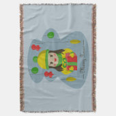 Mädchen mit Weihnachts-Geschenkboxen Decke (Vorderseite Vertikal)