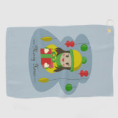 Mädchen mit Weihnachts-Geschenkboxen Golfhandtuch (Horizontal)