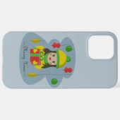Mädchen mit Weihnachts-Geschenkboxen iPhone Hülle (Hinten horizontal)