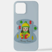 Mädchen mit Weihnachts-Geschenkboxen iPhone Hülle (Rückseite)