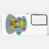 Mädchen mit Weihnachts-Geschenkboxen Samsung Galaxy Hülle (Linke Seite)