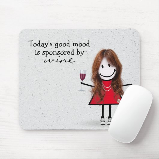 Mädchen mit Wein und Sneakern Mauspad (Mit Mouse)