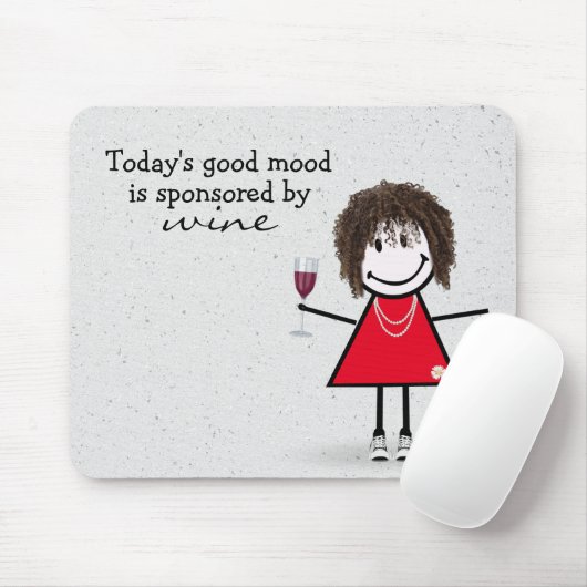 Mädchen mit Wein und Sneakern Mousepad (Mit Mouse)