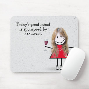 Mädchen mit Wein und Sneakern Mousepad