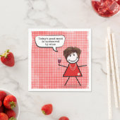 Mädchen mit Weinglas auf Gingham Serviette (Beispiel)