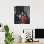 Mädchen mit Weinglas — Vermeer Poster (Heimbüro)