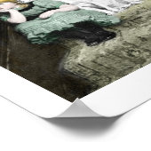 Mädchen mit weißem Hund Poster (Ecke)