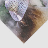 Mädchen mit weißem Hut riecht rosa Rosen Seidenpapier (Ausschnitt)