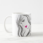 Mädchen mit welligem Haar Frisuren-Styling-Brandin Kaffeetasse (Links)
