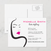 Mädchen mit welligem Haar Frisuren-Styling-Brandin Postkarte (Vorne/Hinten)