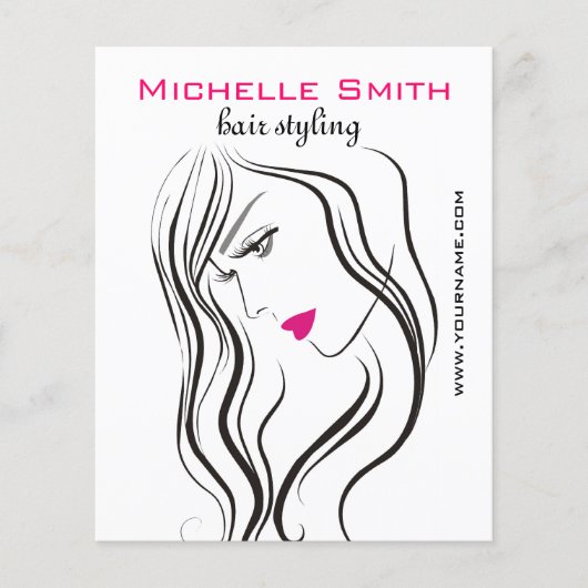 Mädchen mit welligem Haar Frisuren-Styling-Markenz Flyer (Vorne)
