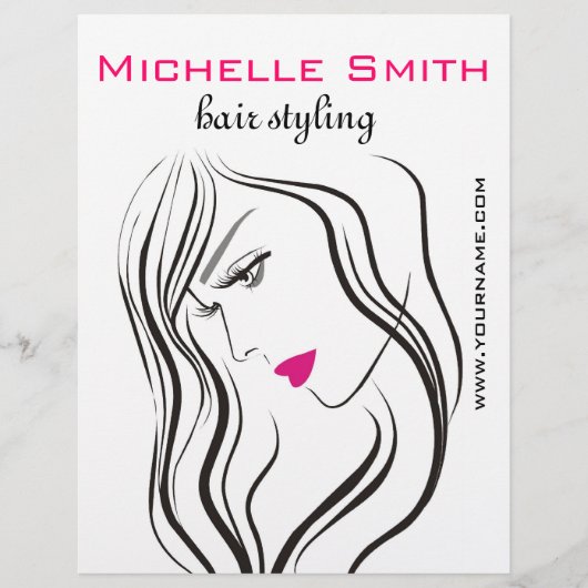 Mädchen mit welligem Haar Frisuren-Styling-Markenz Flyer (Vorne)