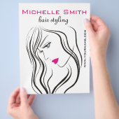 Mädchen mit welligem Haar Frisuren-Styling-Markenz Flyer (Hand)