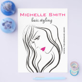 Mädchen mit welligem Haar Frisuren-Styling-Markenz Flyer (Einzeln)