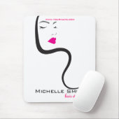Mädchen mit welligem Haar Frisuren-Styling-Markenz Mousepad (Mit Mouse)