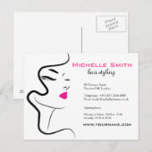Mädchen mit welligen Haaren Frisuren-Styling Brand Postkarte (Vorne/Hinten)