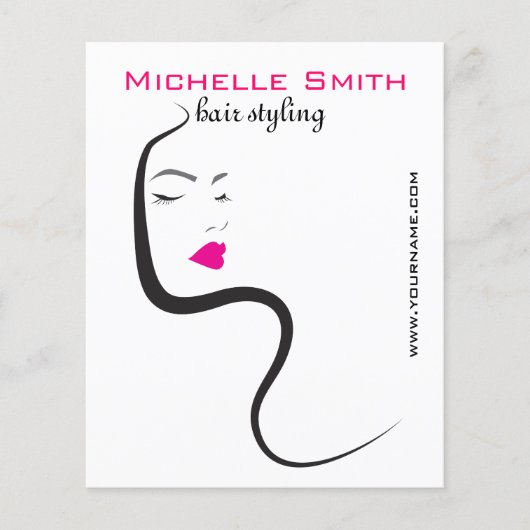 Mädchen mit welligen Haaren Frisurestyling-Brandin Flyer (Vorne)
