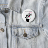 Mädchen mit welligen Haaren Haarstyling Branding Button (Beispiel)