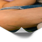 Mädchen mit Welpe Schlafzimmerposter Poster (Ecke)