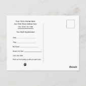 Mädchen mit Welpen Termin-Erinnerung Postkarte (Rückseite)