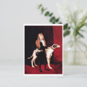 Mädchen mit Windhund Postkarte (Stehend Vorderseite)