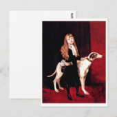 Mädchen mit Windhund Postkarte (Vorne/Hinten)