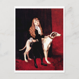 Mädchen mit Windhund Postkarte