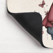 Mädchen mit Zauberstab und Schmetterlingen Süß Mousepad (Ecke)