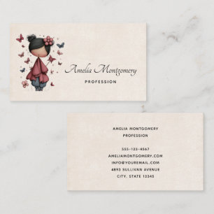 Mädchen mit Zauberstab und Schmetterlingen Visitenkarte