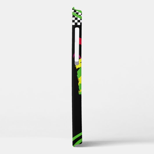 Mädchen mit Zigarette und ungeschliffener farbiger Case-Mate iPhone Hülle (Rückseite / Links)