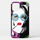 Mädchen mit Zigarette und ungeschliffener farbiger Case-Mate iPhone Hülle (Rückseite)