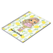 Mädchen mit Zitronen Preppy Back-To-School Notizblock (Linke Seite)