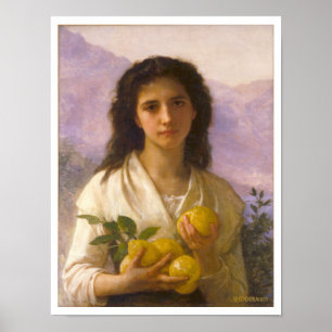 Mädchen mit Zitronen, William-Adolphe Bouguereau Poster