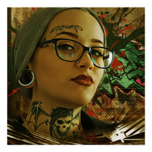 Mädchen mit Zitzen Poster