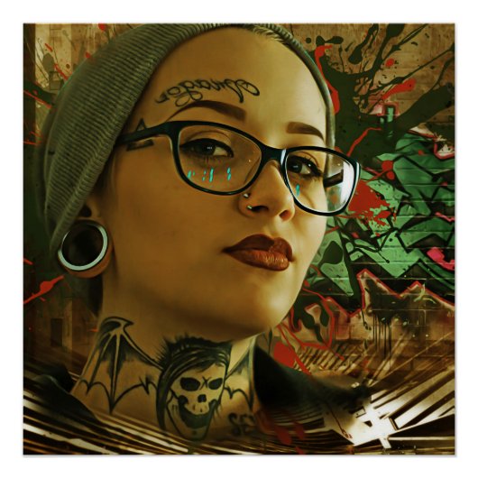 Mädchen mit Zitzen Poster (Vorderseite)