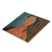 Mädchen mit Zöpfen, c.1918 (Öl auf Leinwand) Fliese (Seite)