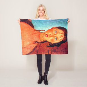 Mädchen mit Zöpfen, Modigliani Fleecedecke
