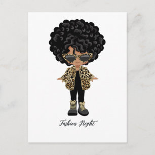 Mädchen Mode Nachtparty Postkarte