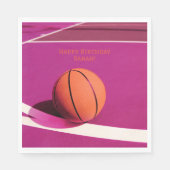 Mädchen Moderne Sportkids Pink Court Basketball Serviette (Vorderseite)