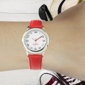 Mädchen Moderner Chic Trendy Cool Red Individuelle Armbanduhr