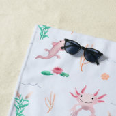 Mädchen Moderner und Niedlicher Axolotl Pattern Ki Strandtuch (Beispiel)