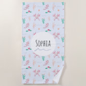 Mädchen Moderner und Niedlicher Axolotl Pattern Ki Strandtuch (Vorderseite)