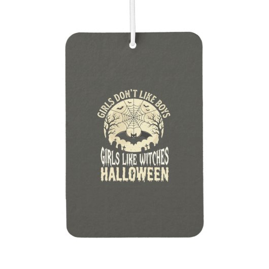 Mädchen mögen Hexen Halloween-Fledermaus-Design_1 Autolufterfrischer (Vorderseite)