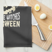 Mädchen mögen Hexen Halloween-Fledermaus-Design_1 Geschirrtuch (Viertel Falte)