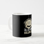 Mädchen mögen Hexen Halloween-Fledermaus-Design_1 Kaffeetasse (Vorderseite Links)