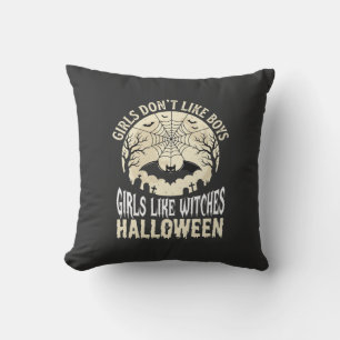 Mädchen mögen Hexen Halloween Fledermaus Design_1 Kissen