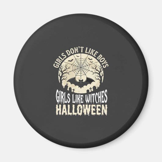 Mädchen mögen Hexen Halloween-Fledermaus-Design_1 Magnet (Vorne)
