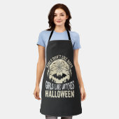 Mädchen mögen Hexen Halloween-Fledermaus-Design_1 Schürze (Getragen)