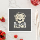 Mädchen mögen Hexen Halloween-Fledermaus-Design_1 Serviette (Beispiel)