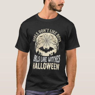 Mädchen mögen Hexen Halloween-Fledermaus-Design_1 T-Shirt